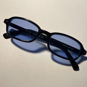 Y2K Vintage Super Cute RALPH Lauren Sunglasses Black Blue Vinyl UNISEX